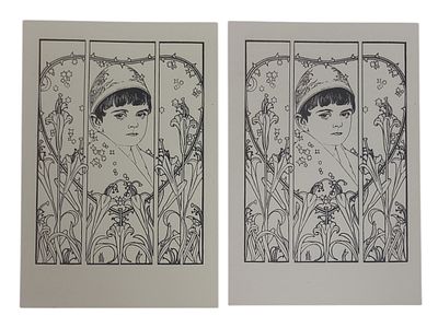 יודאיקה ישראל 2 גלויות של משה ליליאן "שירי הגטו" בגודל 106*151 מ"מ