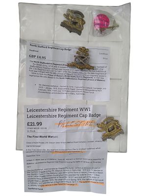 עולם 4 תגי כובע צבאיים שונים בגדלים שונים במשקל כולל 51 גרם 
חלק מהסמלים כוללים דף עם תיאור של 