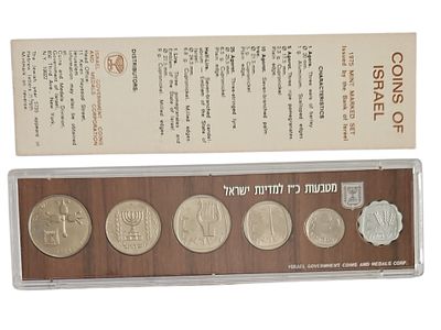 ישראל החברה למדליות ומטבעות סט מטבעות הכולל 6 מטבעות משנת 1975