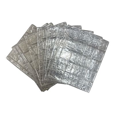 ציוד 10 דפי מטבעות 20 תאים בגודל 19*23.4 ס"מ עם 4 חורים במצב ישן לא משומש