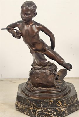 Gemito Vincenzo (Napoli 1852 - 1929) - Pescatorello scultura in bronzo firma: di lato a sinistra 
