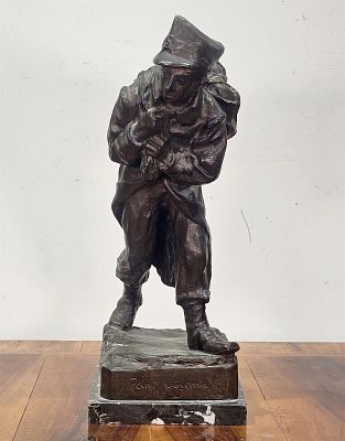 D'Orsi Achille (Napoli 1845 - 1929) - Pane Pesante scultura in bronzo firma: a tergo in basso 