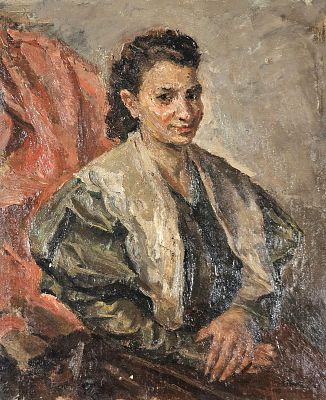 Striccoli Carlo (Altamura, BA 1897 - Arezzo 1980) - La modella olio su tela firma: in basso a 