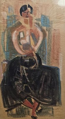 Notte Emilio(Ceglie Messapica, BR 1891 - Napoli 1982) - Maria pastello su carta firma: in basso a 