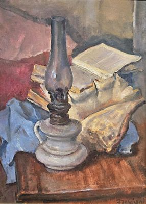 Bresciani Antonio (Napoli 1902 - 1998) - Composizione olio su cartone firma: in basso a destra 