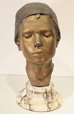 Jollo Domenico (Napoli 1866 - post 1900) - Testa di ragazzo scultura in bronzo firma: opera non 