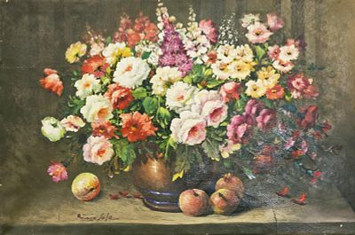 Sole Antonio (Pago del Vallo di Lauro, AV 1933 - Nola, NA 2020) - Composizione floreale olio su 