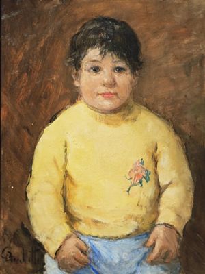 Bocchetti Gaetano (Napoli 1888 - 1990) - Bimbo olio su tavola firma: in basso a sinistra misure: 