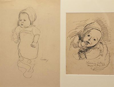 Villani Gennaro (Napoli 1885 - 1948) - Ena 1937 matita e inchiostro su carta firma e data: in 