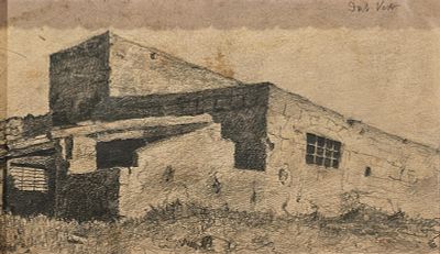 Villani Gennaro (Napoli 1885 - 1948) - Rustico matita su carta firma: in basso a sinistra misure: 