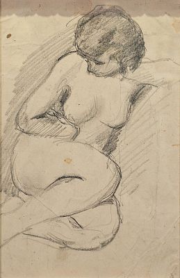 Villani Gennaro (Napoli 1885 - 1948) - Nudo femminile matita su carta firma: opera non firmata 