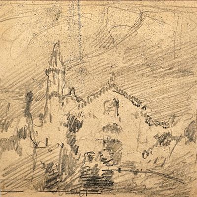 Villani Gennaro (Napoli 1885 - 1948) - Chiesa matita su carta firma: opera non firmata misure: cm 