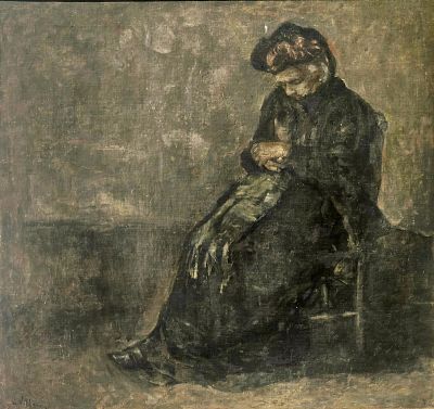 Villani Gennaro (Napoli 1885 - 1948) - Zia Concetta olio su tela firma: in basso a sinistra 