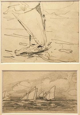 Villani Gennaro (Napoli 1885 - 1948) - Navigazione matita su carta firma: opera non firmata 