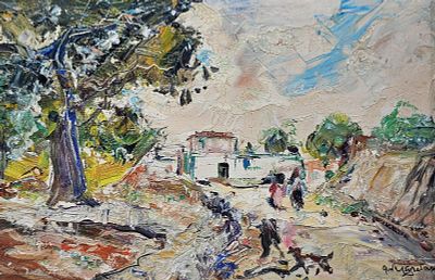 Casciaro Guido (Napoli 1900 - 1963) - Scorcio di Ischia olio su tavola firma: in basso a destra 