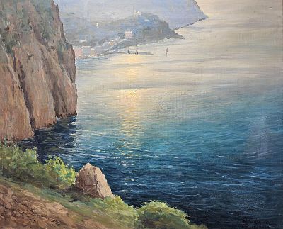 Odierna Antonio (Sarno, SA 1908 - Capri, NA 1946) - Costa di Capri 1929 olio su tela firma e data: 