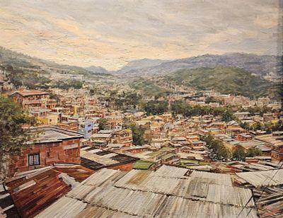 Morelli Giuseppe (Napoli 1969) - I colori della Colombia 2025 olio su tavola firma: in basso a 