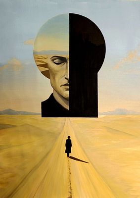 Анна Кублик - "Есть только путь... ". Дорога делит пустыню пополам, ведя взгляд зрителя к эпицентру 