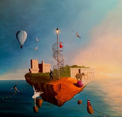 Анна Кублик - "Небесный цирк". Картина была отобрана для участия в фестивале современного искусства 