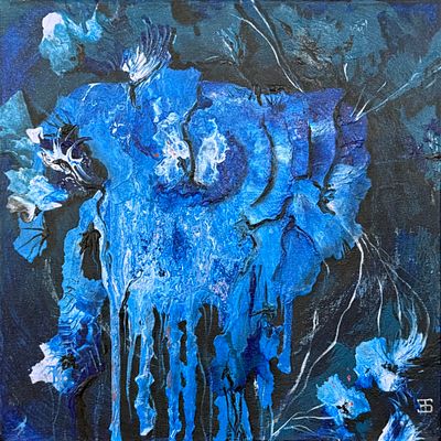 Елена Буркова - Таинство расцветания. Картина написана жидким акрилом на холсте в технике 