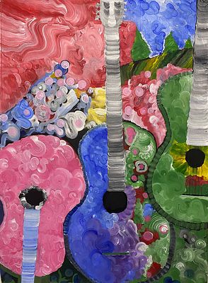 Денис Берзулов - Битлз. Картон. Акрил.