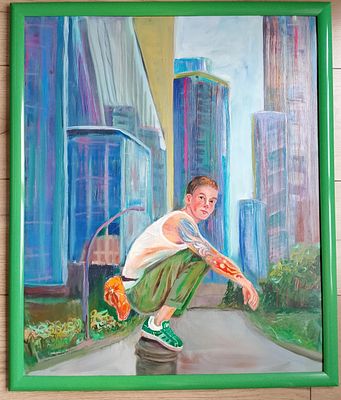 Татьяна Полякова - Город. Холст на картоне, масло