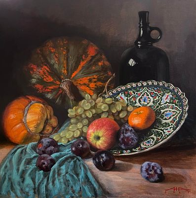 Маргарита Акимова - &laquo;Натюрморт с тыквами&raquo;. Холст, масло