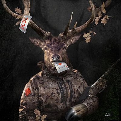 Анна Синица - &laquo;Покер. Flash royal“ . Бубны. Масть символизирует в том числе военных, охотников. 