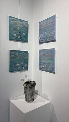 Ольга Мозуль - Квадриптих. Абстрактный морской пейзаж . Холст, акрил, перламутр