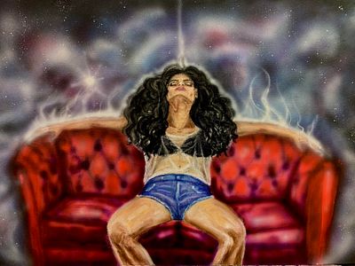 Юля Темиржанова - Побег в бесконечность . Холст, акрил +пастель