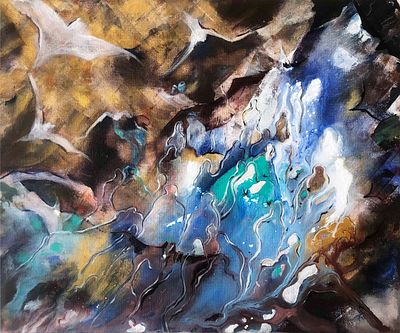 Надежда Ховаева - &laquo;Покорители горных вершин&raquo;. Холст, акрил