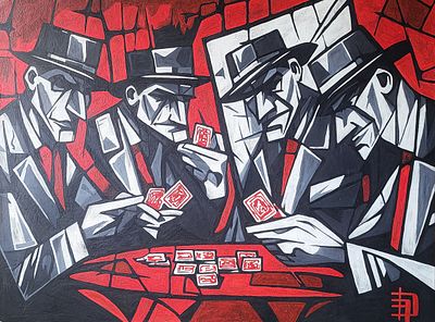 Мари Дагаз - Тень мафиози. Это полотно представляет собой застывший кинематографический кадр 