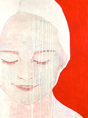 Людмила Акиньшина - Порог. Холст, акрил. 
Описание: картина о уязвимости переходного состояния 