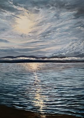 Анна Бычкова - Сон в летнюю ночь. Холст, масло 
Завораживающий байкальский пейзаж, наполненный 