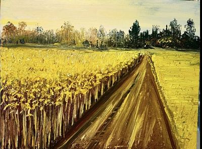 Елена Фомичева - Золотая нива. Холст, масло 
(Пастозная техника 
г Истра московская область 