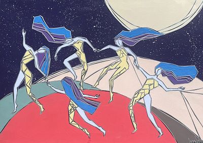 Лена Лангер - Танец ведьм. холст, акрил, маркеры