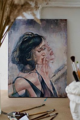 Марина Чевтайкина - Дуальность. холст, масло 
Двойственность света и тьмы, добра и зла, физического 