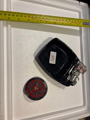 small porcelain car ashtray with excellent cyclist badge