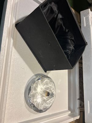 new glass paper weight boxed