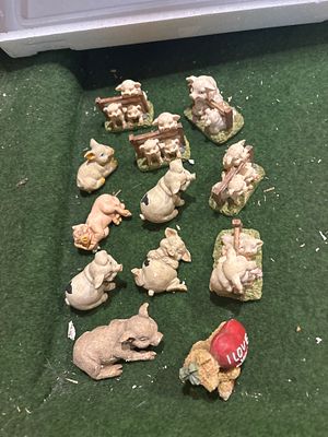12 mini pig ornaments