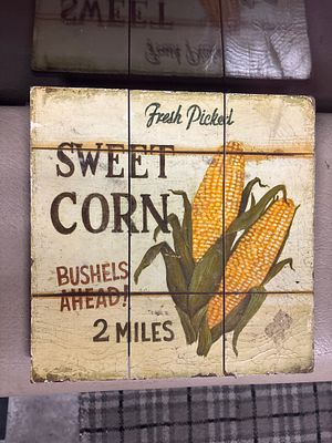 wooden sweetcorn sign 1ft by 1ft
