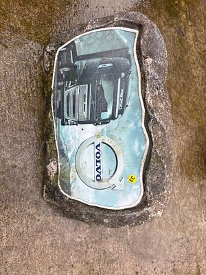 concrete volvo lorry garden stone