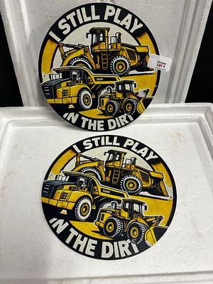 2 round top signs 8x8 inches