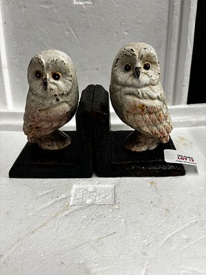 Pair owl bookends 5x3.5 inches