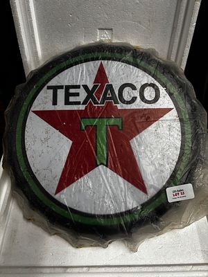 Texaco bottletop tin sign 14x14 inches