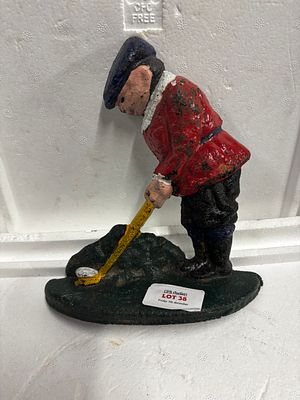 Cast iron golfer 8x7 inches