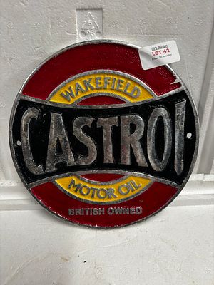 Aluminium Castrol sign 8x8 inches