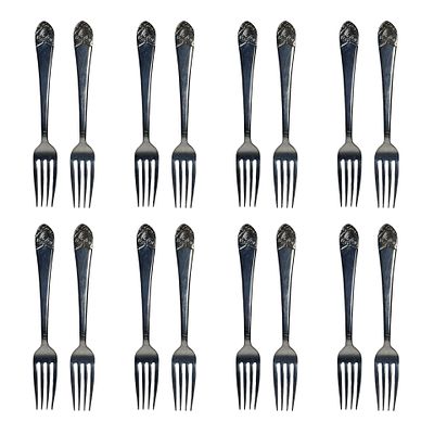 Set of 16 Waldorf Astoria Art Deco Dinner Forks. Set of sixteen Art Deco silver plate dinner 