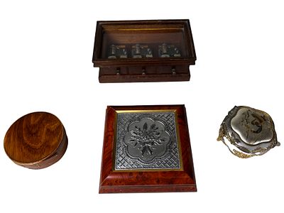 Decorative Boxes & Music Boxes - Sterling Castella. Collection of decorative boxes and music 