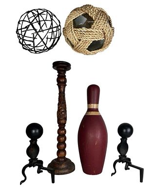 Eclectic Home Decor Assortment. Eclectic assortment of decorative home d&eacute;cor pieces including a 